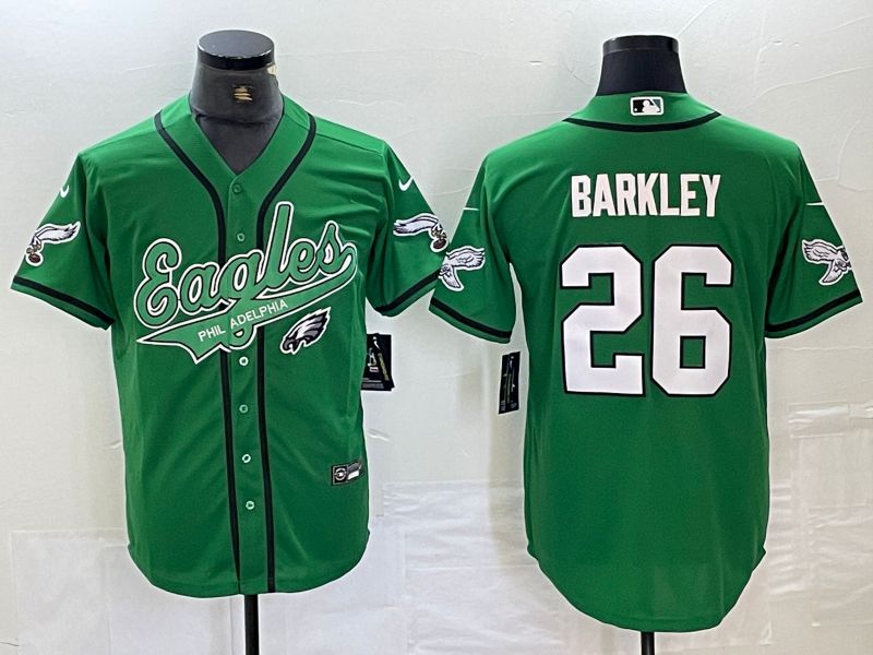 Men Philadelphia Eagles #26 Barkley Green 2024 Nike Co branded NFL Jersey style 7->philadelphia eagles->NFL Jersey